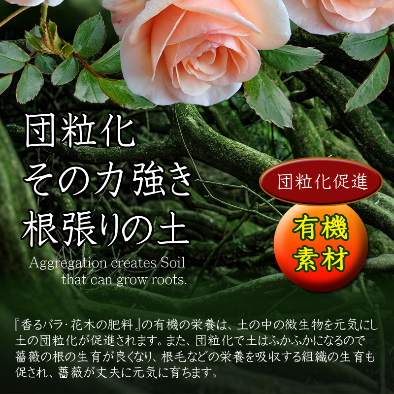 薔薇の肥料　説明⑤　団粒化